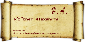 Hübner Alexandra névjegykártya