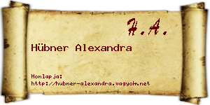 Hübner Alexandra névjegykártya